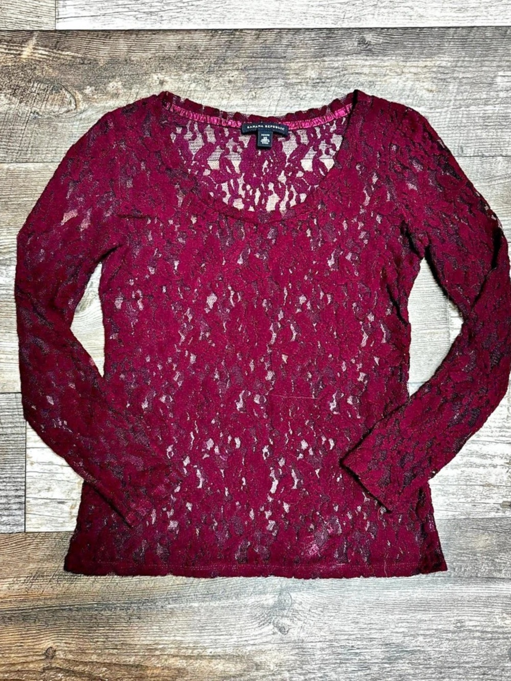 Banana Republic Floral Lace Long Sleeve Top